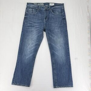 T.K. Axel Slim Boot Jeans Mens 38x32 Blue Medium Wash Stretch Denim Casual‎